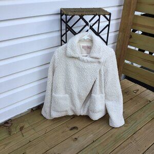 Philosophy Soft Sherpa Oversized Teddy Coat Short Jacket White  size sm